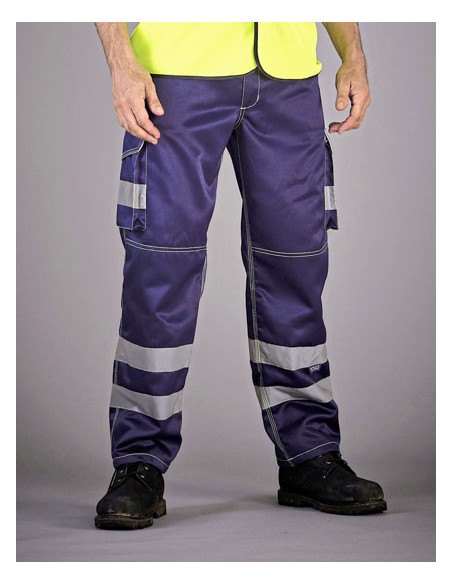 YOK-HV018T-Hi-Vis Cargo Trousers With Knee Pad Pockets 2